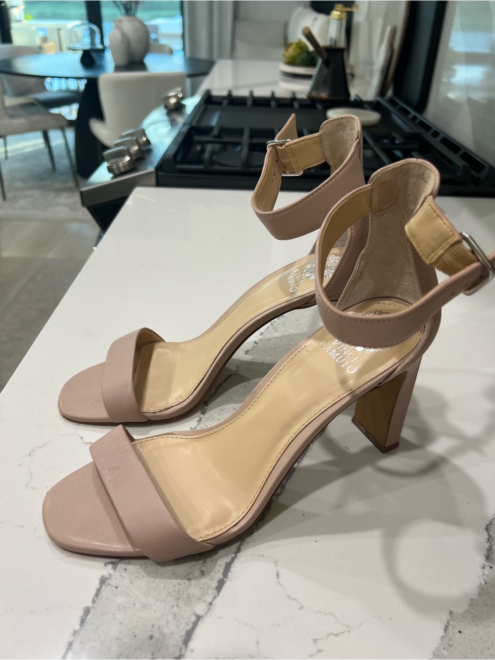 Vince Camuto Blush Ankle-Strap Block Heel Sandals